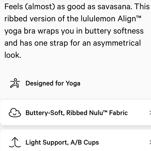 Lululemon Align Asymmetrical Ribbed Bra Shine* A/B Cup - Picture 3 of 8